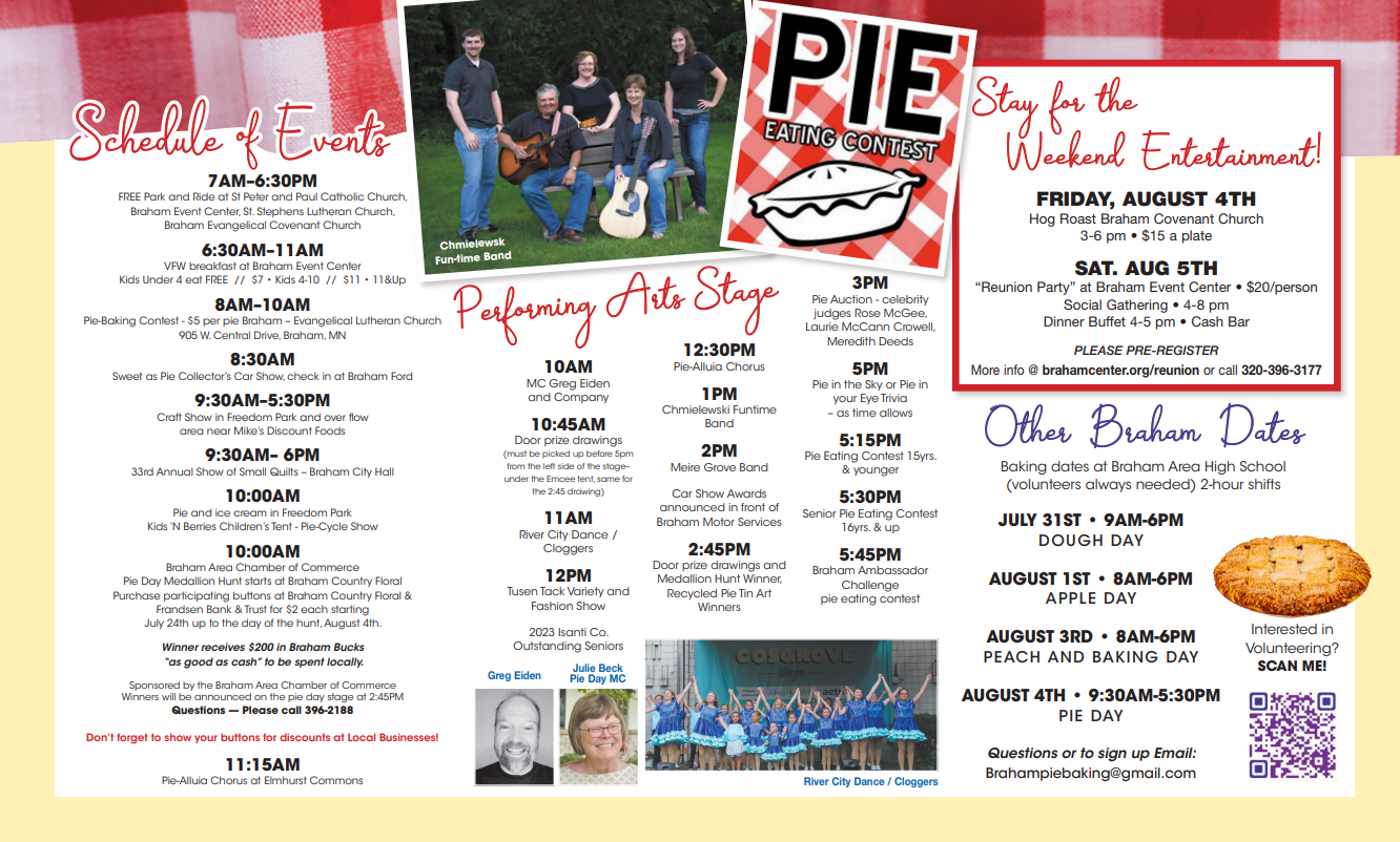 Braham Pie Day You can't help but smile when you say PIE!